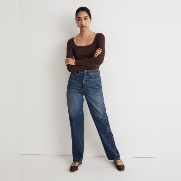 Madewell baggy tapered jeans in fanwell wash size 30 NWT - Picture 2 of 10